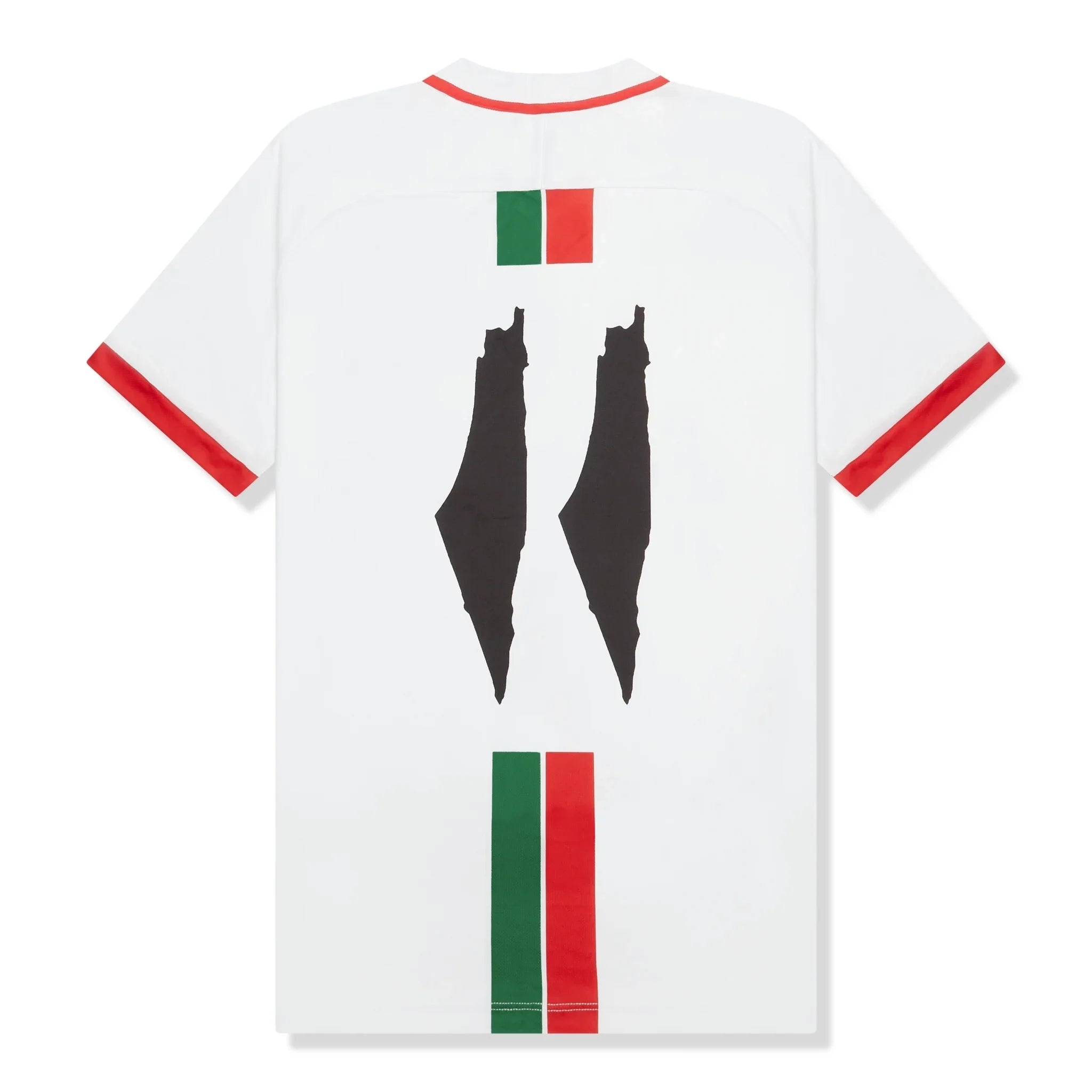 Palestine 2023 away jersey white back with red and green stripe design