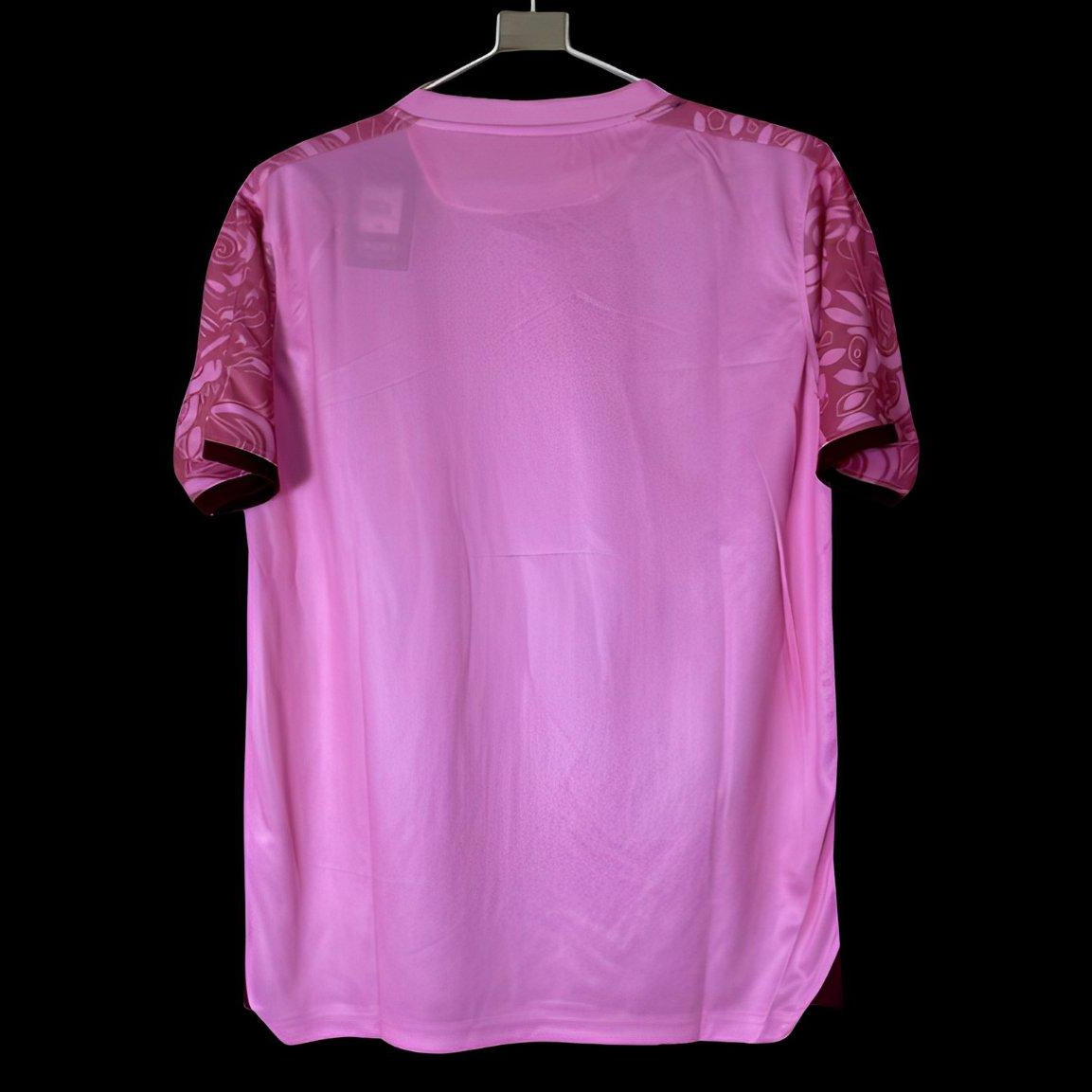 Palestine FC x Farrah Azam pink concept jersey back view
