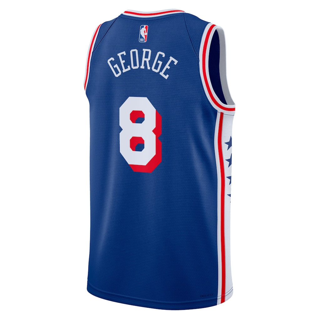 Paul George Philadelphia 76ers Icon Edition Swingman Jersey back view