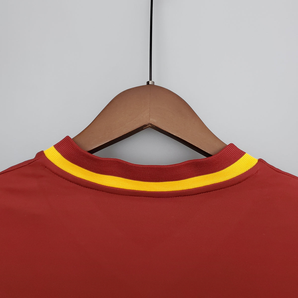 Portugal Home Jersey 2000 back collar detail showing yellow and red neckline trim