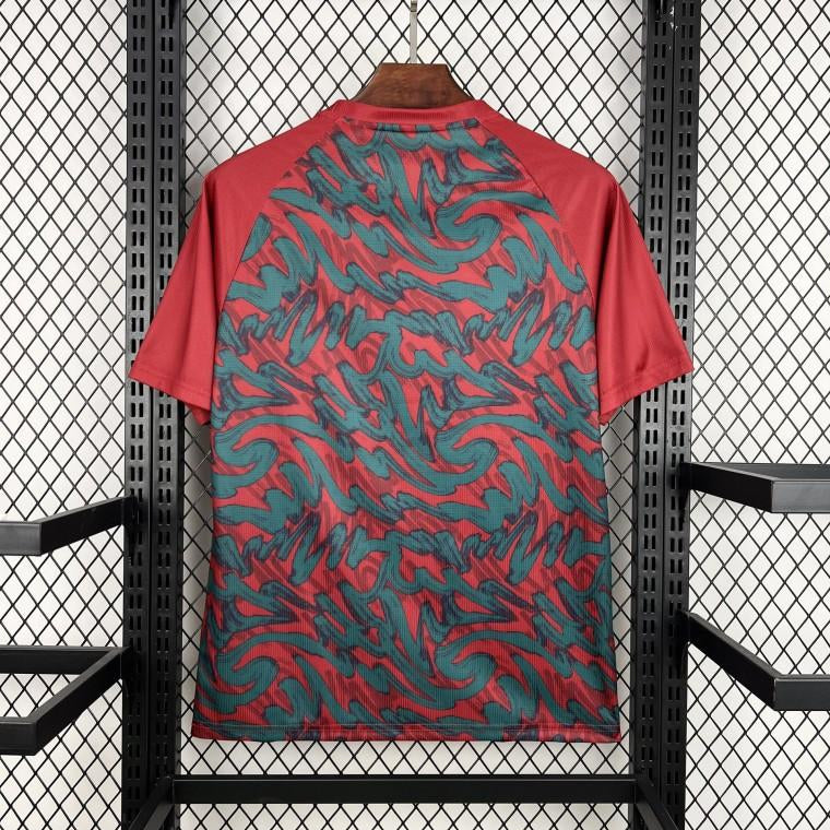 Portugal World Cup Pre-Match Jersey 2026 back view with red and green graphic design