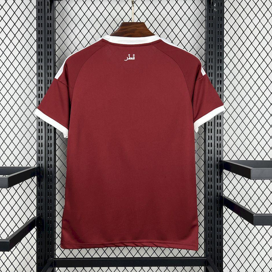 Qatar home kit 2026 back view maroon national team jersey
