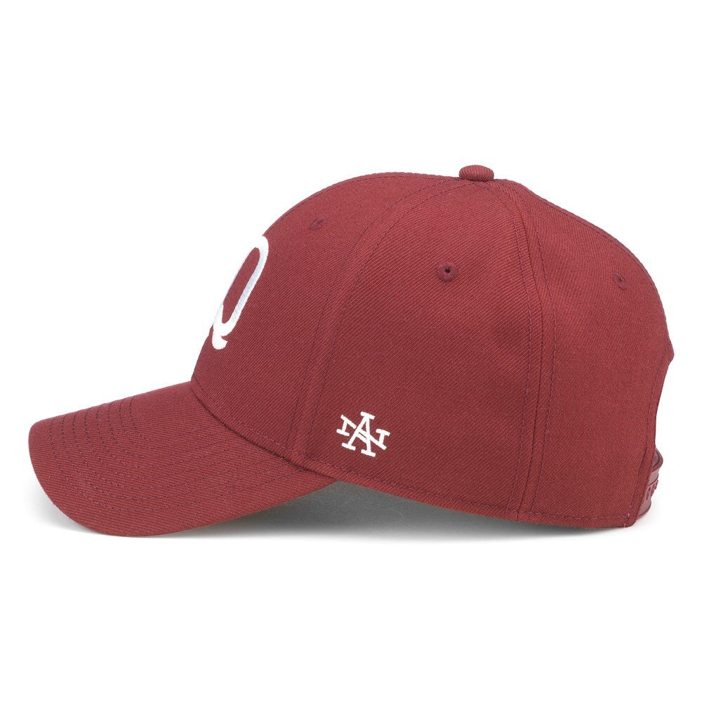 QLD Maroons Player's Media Stadium Cap side view with curved brim and side embroidery