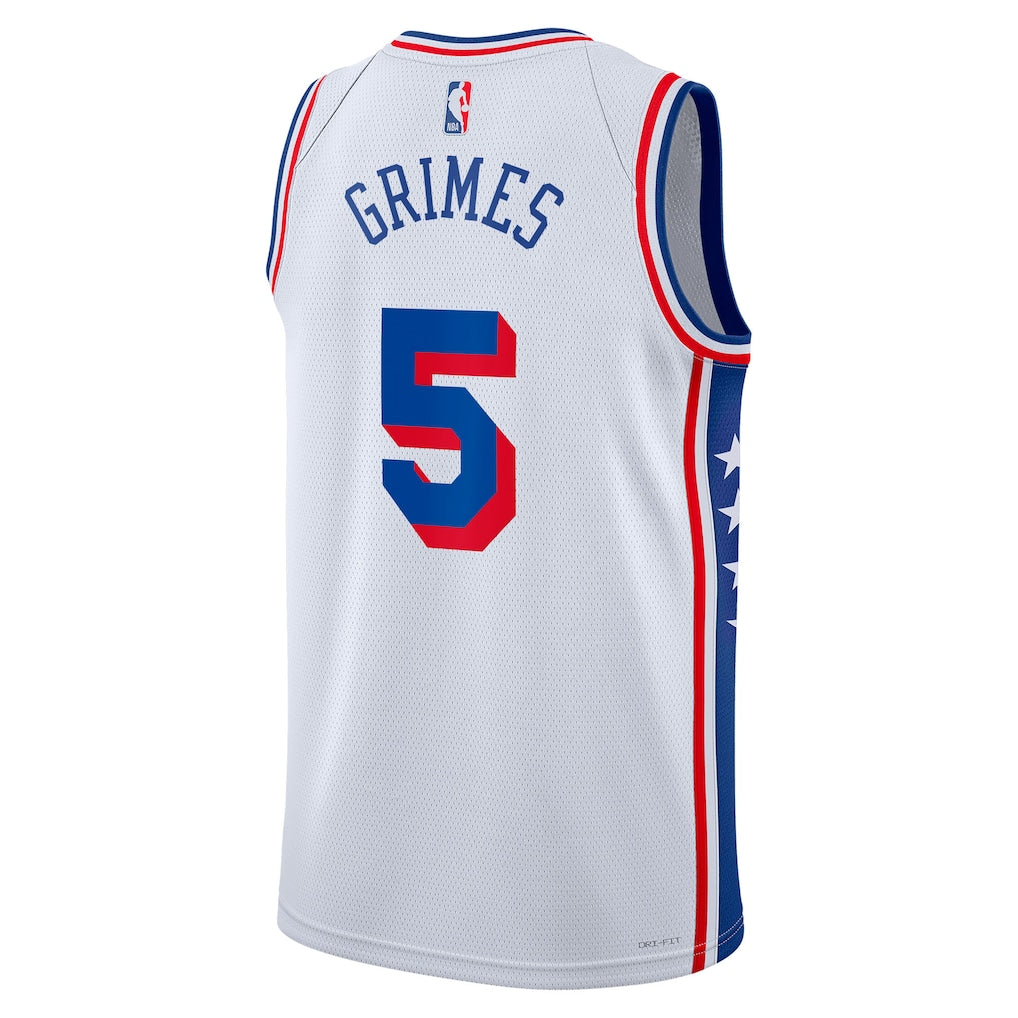 Quentin Grimes Philadelphia 76ers Association Edition Swingman Jersey back view