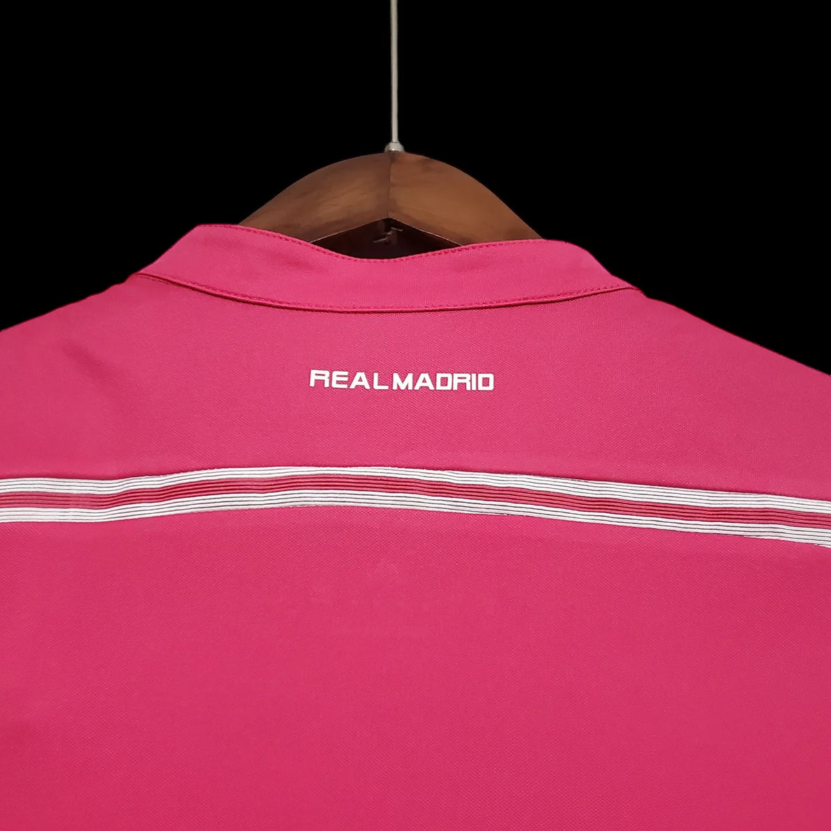 Real Madrid 2014/15 Away Pink Football Jersey back view collar