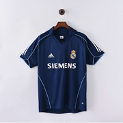 Real Madrid Away Jersey 2005/06 front view in navy blue with light blue piping