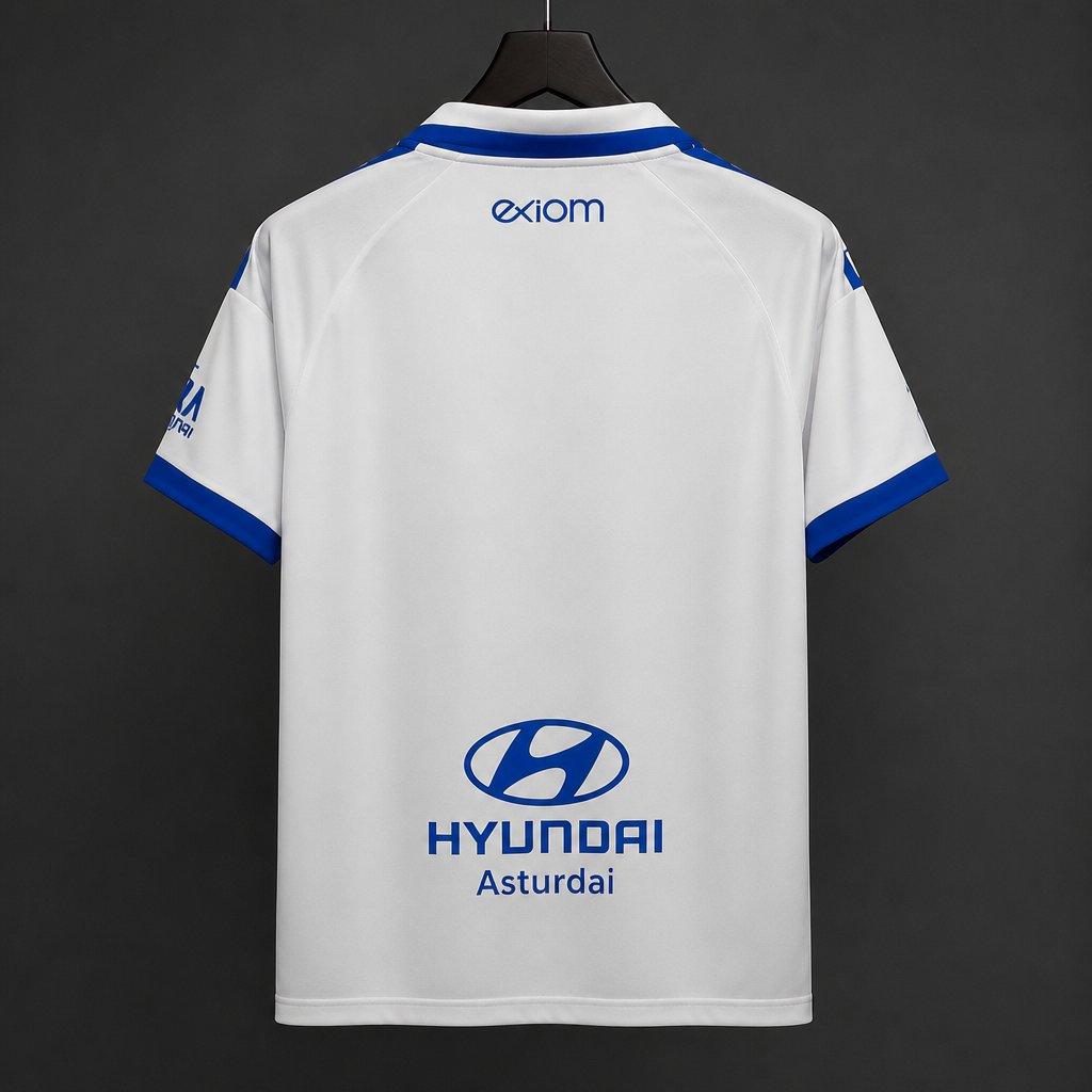Real Oviedo Away Jersey 2026/27 back view with white design and blue trim