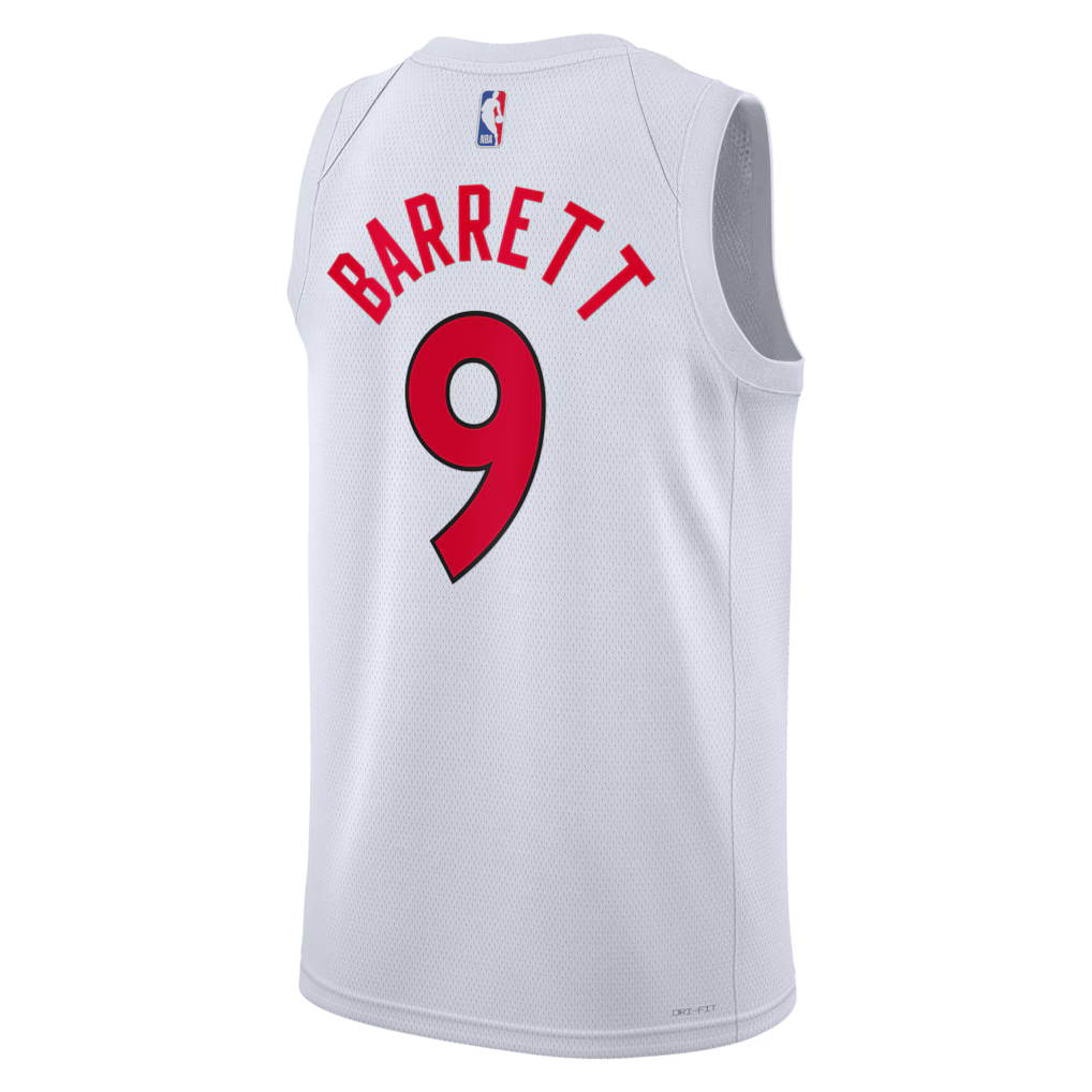 RJ Barrett Toronto Raptors Association Edition Swingman Jersey back view