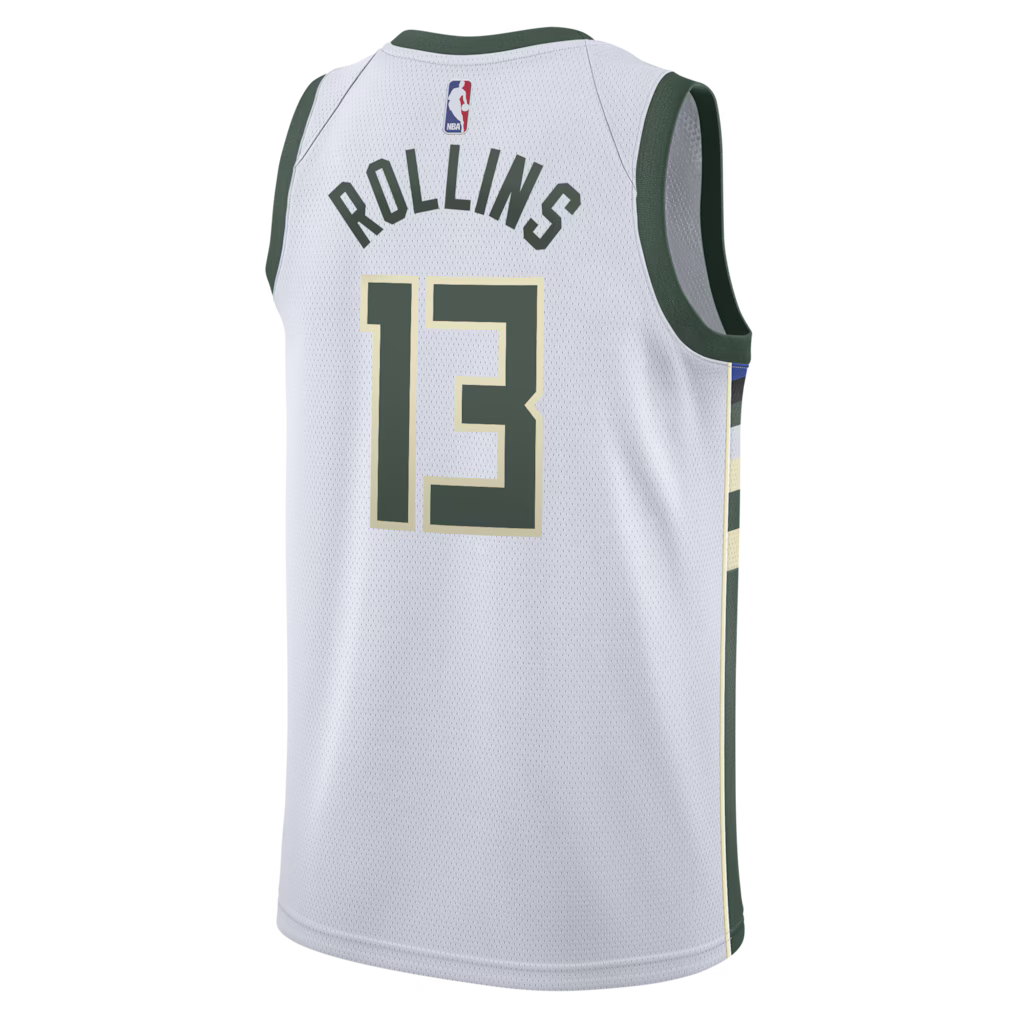 Ryan Rollins Milwaukee Bucks Association Edition Swingman Jersey back view