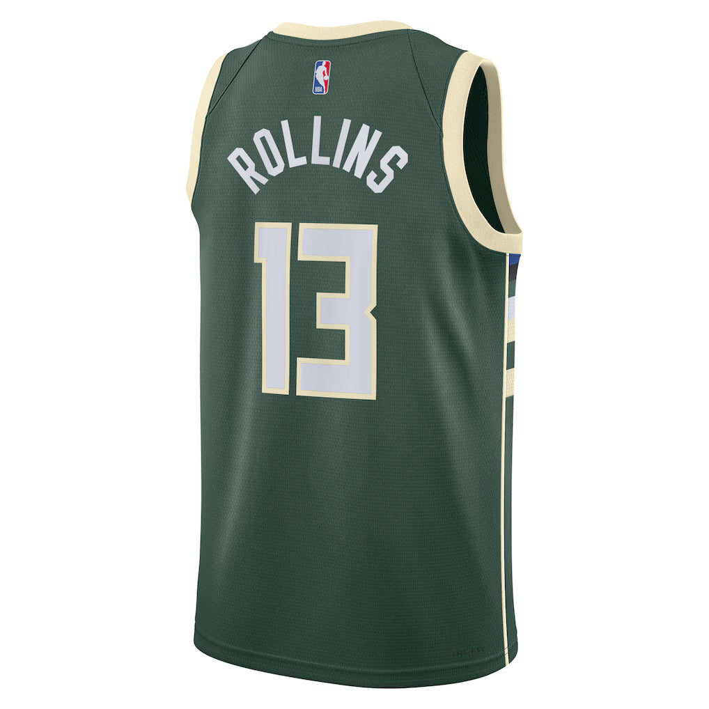 Ryan Rollins Milwaukee Bucks Icon Edition Swingman Jersey back view