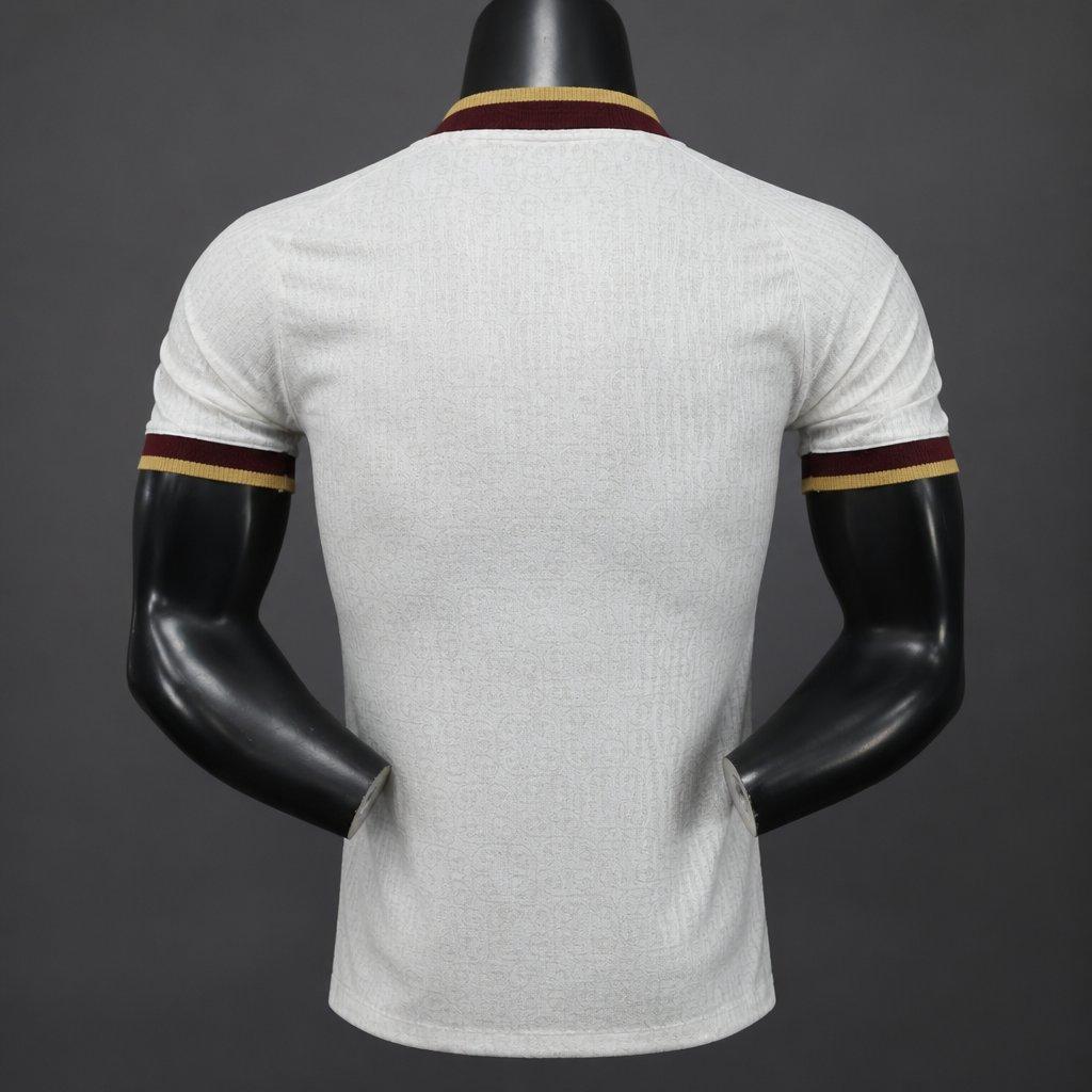 Spain Away Jersey 2026 Player Version back view with white tonal patterned design