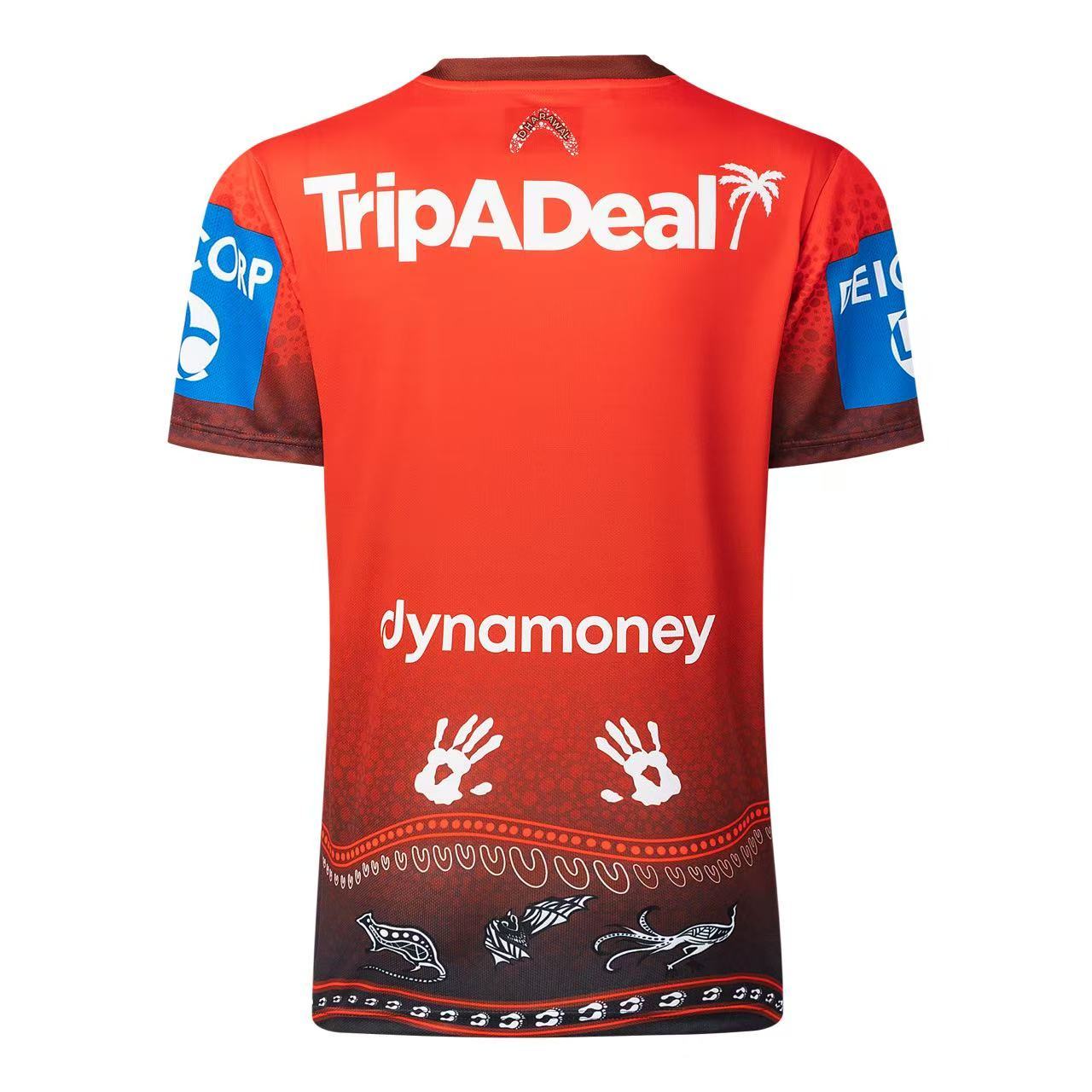 St George Illawarra Dragons 2025 Indigenous jersey red back view