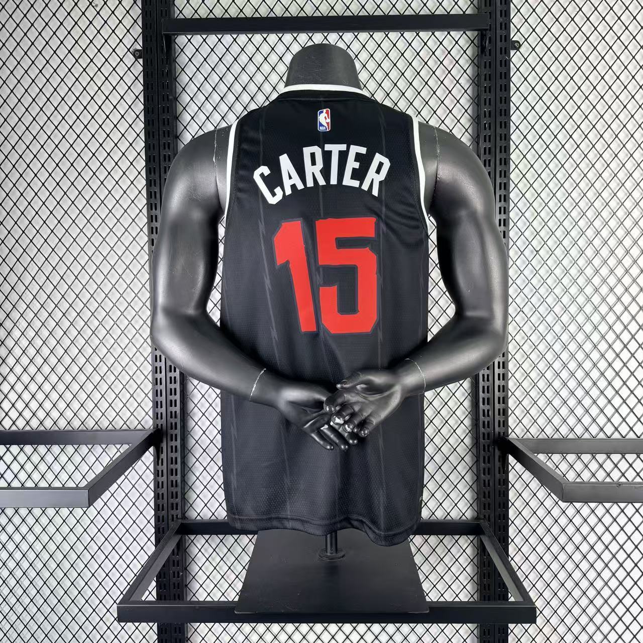 Toronto Raptors 2025/26 City Edition Vince Carter jersey black dinosaur logo back view