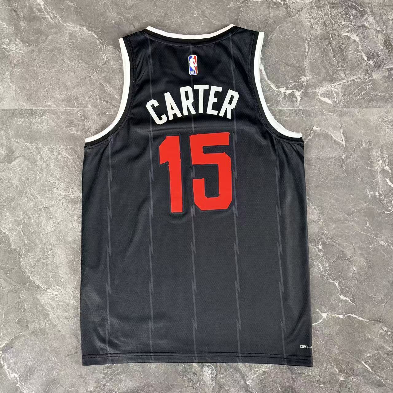Toronto Raptors 2025/26 City Edition Vince Carter jersey black dinosaur logo back view