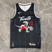Toronto Raptors 2025/26 City Edition Vince Carter jersey black dinosaur logo front view