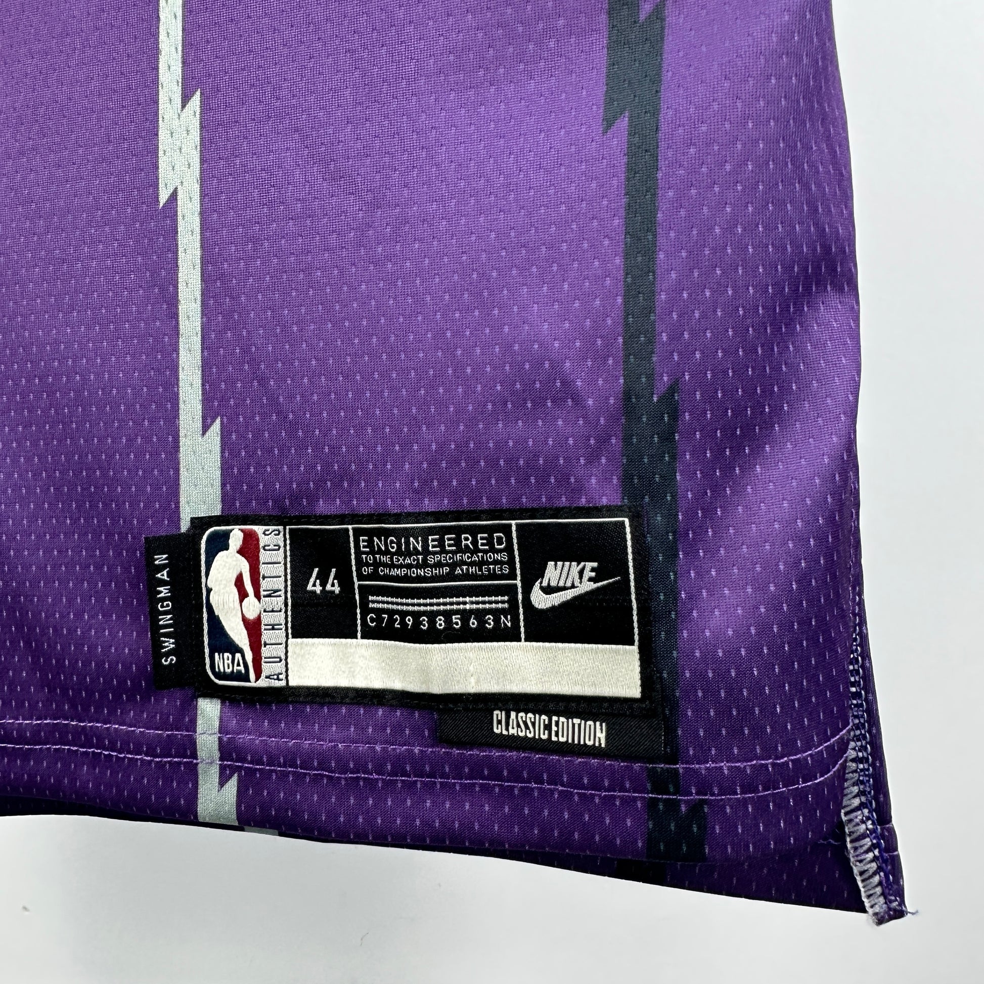 Toronto Raptors 2025/26 purple retro swingman jersey Vince Carter number 15 dinosaur design front and back view