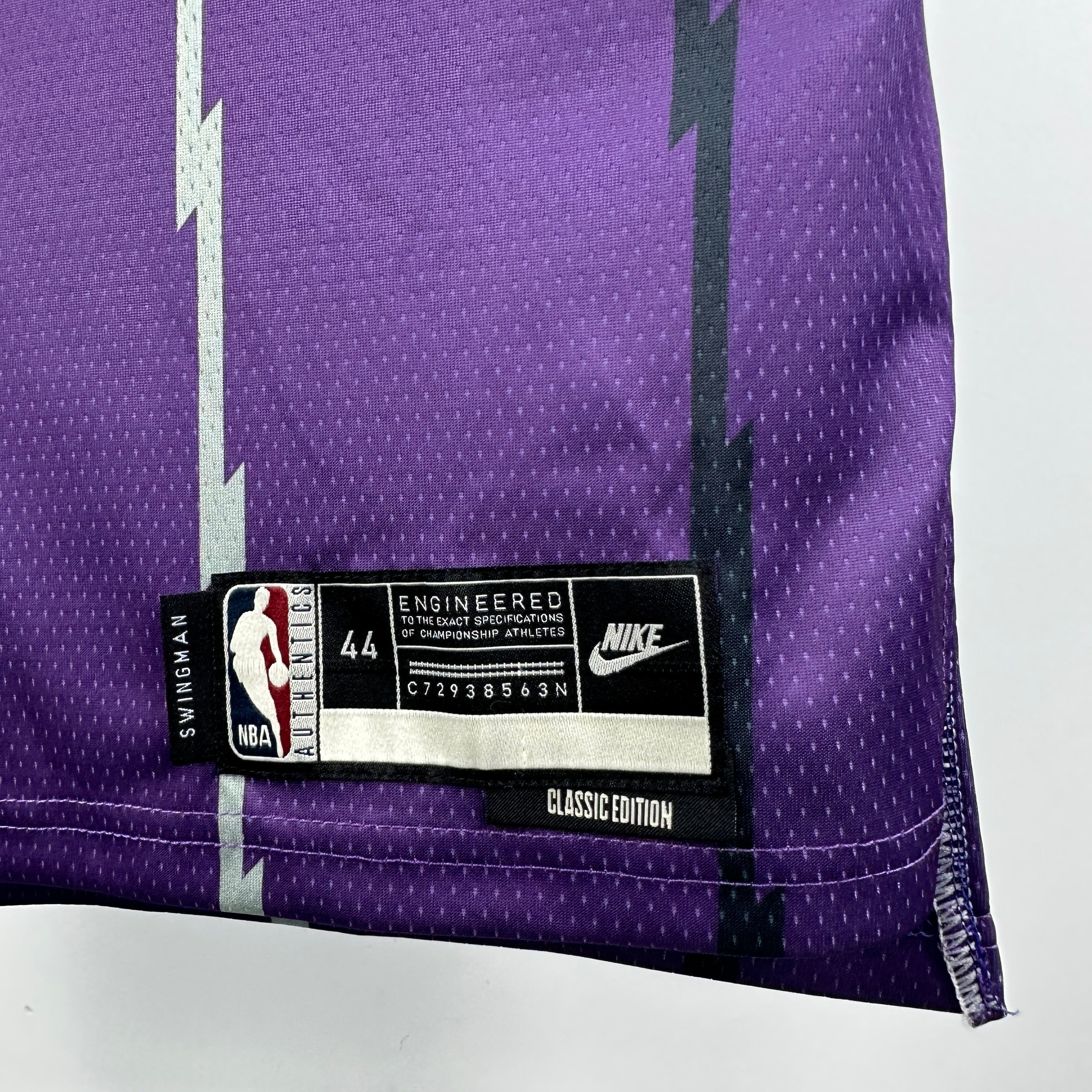 Toronto Raptors 2025/26 purple retro swingman jersey Vince Carter number 15 dinosaur design front and back view