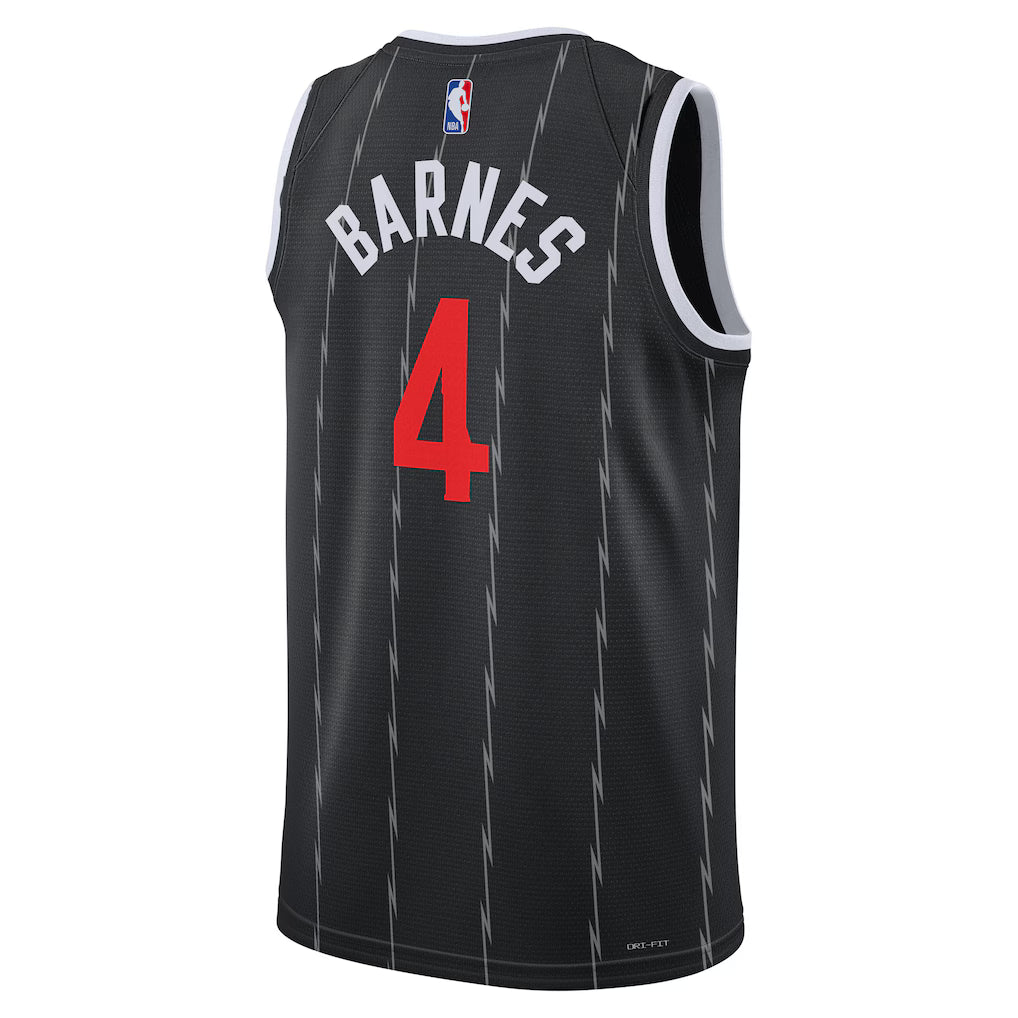 Toronto Raptors City Edition 2025 26 Scottie Barnes 4 jersey back view

