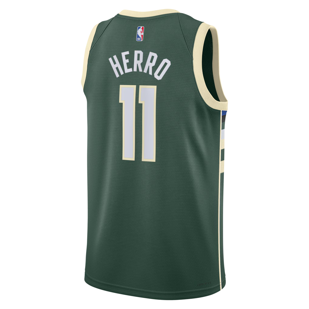 Tyler Herro Milwaukee Bucks Icon Edition Swingman Jersey back view