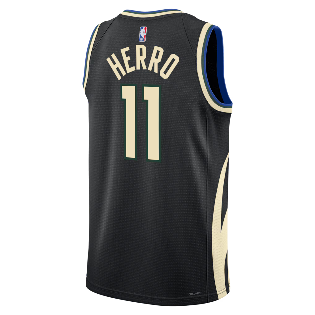 Tyler Herro Milwaukee Bucks Statement Edition Swingman Jersey back view