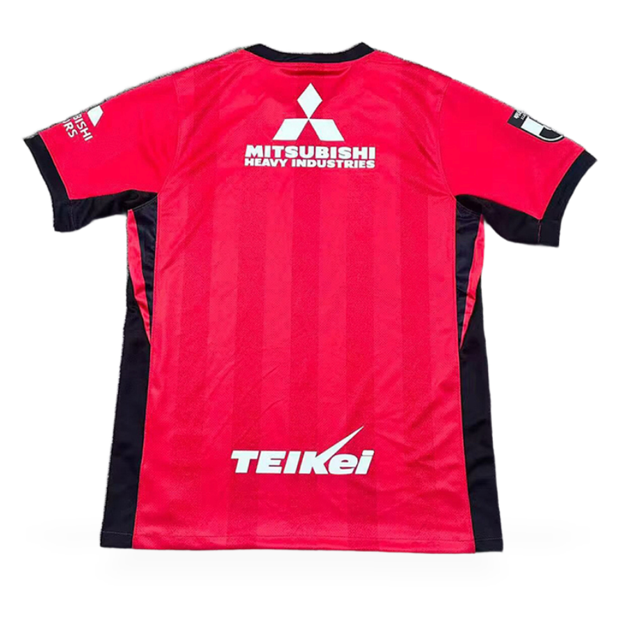 Urawa Red Diamonds Home Jersey 2026/27 back view in red with sponsor graphics and black trim details