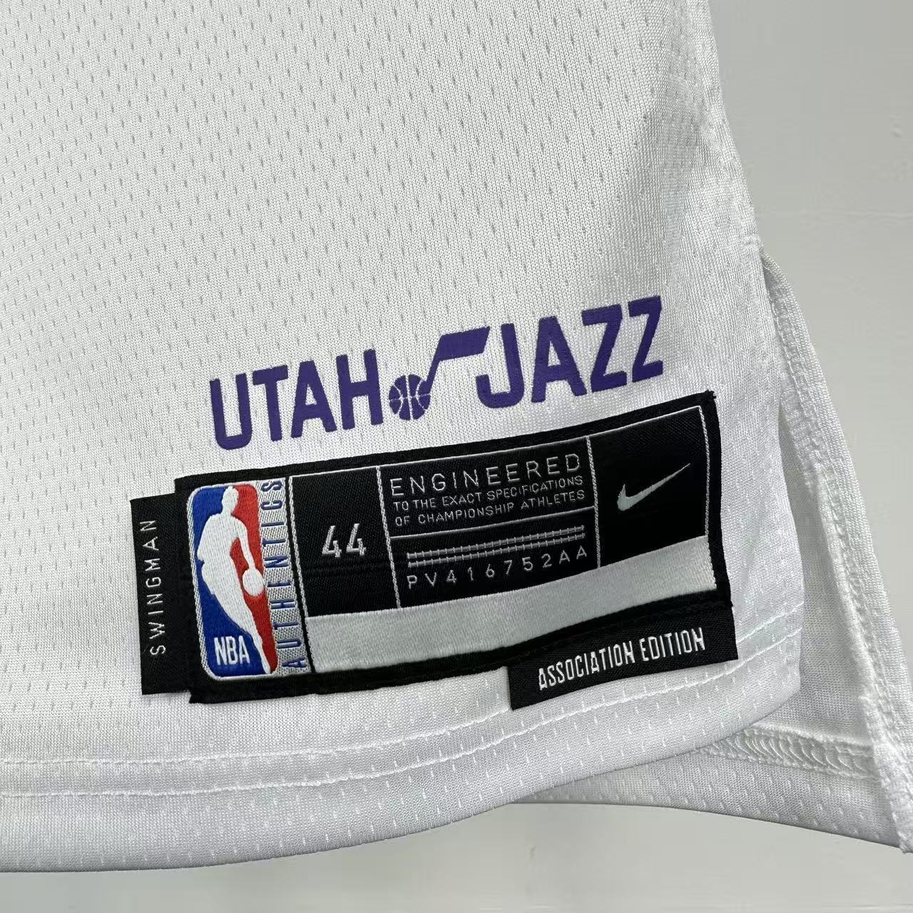 Utah Jazz 2025/26 Association jersey Bailey number 19 white mountain graphic front view