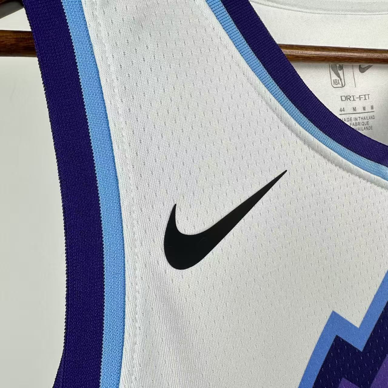 Utah Jazz 2025/26 Association jersey Bailey number 19 white mountain graphic front view