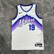 Utah Jazz 2025/26 Association jersey Bailey number 19 white mountain graphic front view