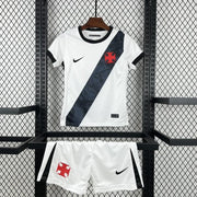 Vasco Da Gama Away Jersey 2026 Kids Set front view with white jersey and black diagonal sash