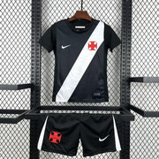 Vasco Da Gama Home Jersey 2026 Kids Set front view with black jersey and white diagonal sash