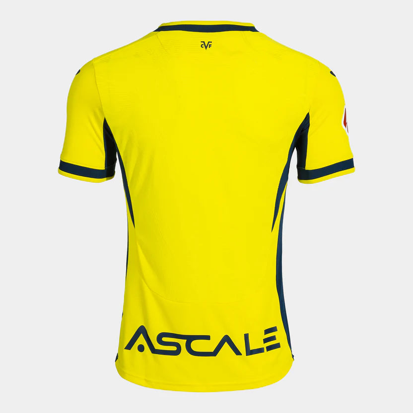 Villarreal Home Jersey 2026/27 back view with yellow design and navy shoulder accents