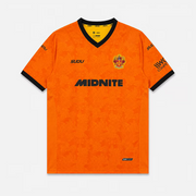 Wolves Home Jersey 2026/27 front view with orange design black trim and MIDNITE sponsor
